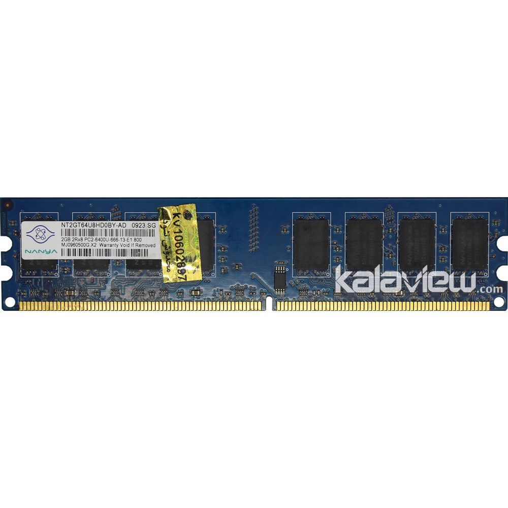 رم کامپیوتر نانیا 2GB مدل DDR2 باس 800MHZ/6400 سنگاپور NT2GT64U8HD0BY-AD (SG) تایمینگ CL6