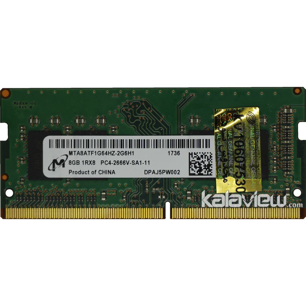رم لپ تاپ میکرون 8GB مدل DDR4 باس 2666MHZ/21300 چین MTA8ATF1G64HZ-2G6H1 736 تایمینگ CL19