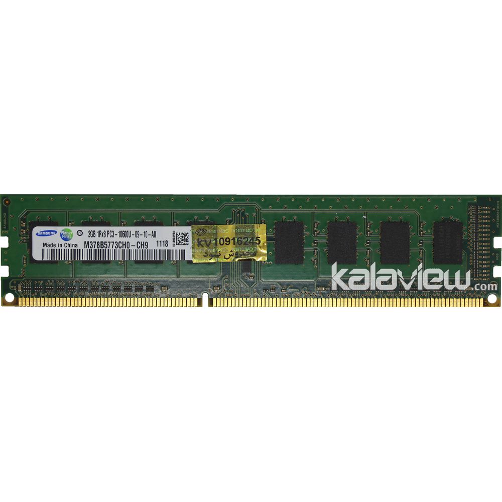 رم کامپیوتر سامسونگ 2GB مدل DDR3 باس 1333MHZ/10600 چین CN M378B5773CH0-CH9 1118 تایمینگ CL9