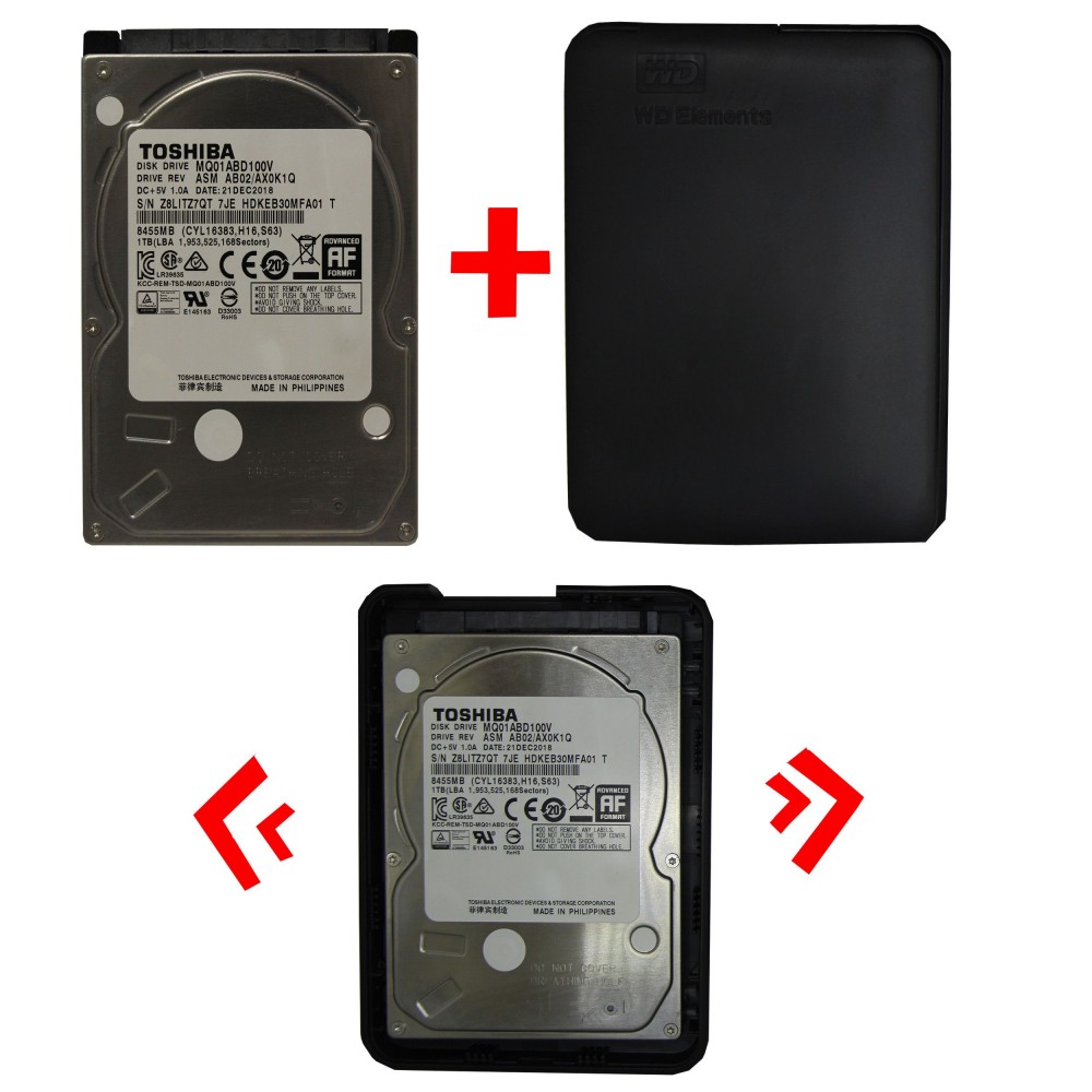 هارد اکسترنال وسترن دیجیتال مدل المنتس 1TB مونتاژ شده مشکی