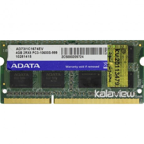 رم لپ تاپ ای دیتا 4GB مدل DDR3 باس 1333MHZ/10600 چین AD73I1C1674EV تایمینگ CL9