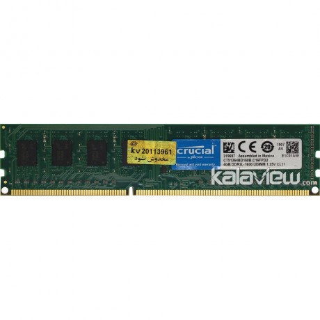 رم کامپیوتر کروشیال 4GB مدل DDR3L باس 1600MHZ/12800 مکزیک CT51264BD160B.C16FPD2 تایمینگ CL11