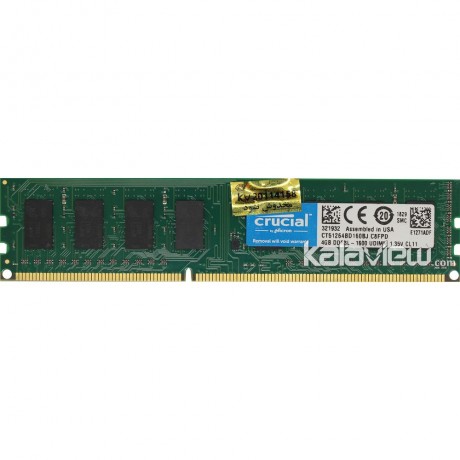 رم کامپیوتر کروشیال 4GB مدل DDR3L باس 1600MHZ/12800 آمریکا CT51264BD160BJ.C8FPD تایمینگ CL11