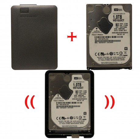 هارد اکسترنال وسترن دیجیتال 1TB مونتاژ شده مشکی با هارد وسترن دیجیتال