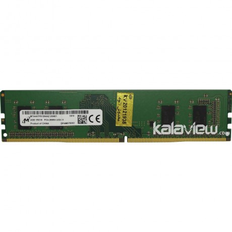 رم کامپیوتر میکرون 4GB مدل DDR4 باس 2666MHZ/21300 چین MTA4ATF51264AZ-2G6E1 تایمینگ CL19