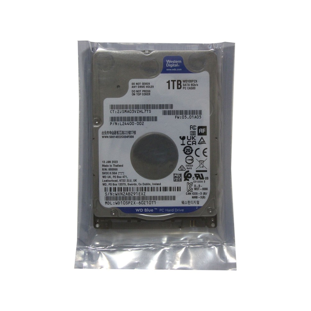 هارد دیسک لپ تاپ اینترنال وسترن دیجیتال 1TB مدل BLUE WD10SPZX تایلند