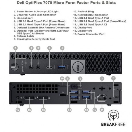 کیس تاینی استوک ‌دل مدل OPTIPLEX 7070 MICRO D10U003