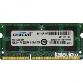 رم لپ تاپ کروشیال 4GB مدل DDR3 باس 1066MHZ/8500 آمریکا CT51264BC1067 تایمینگ CL7